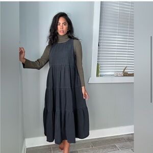 ASOS black denim maxi dress